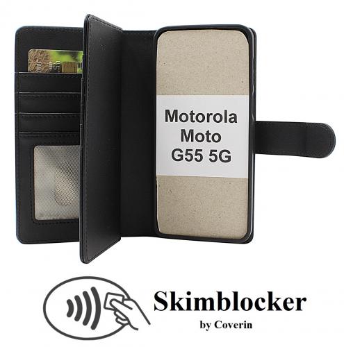 Skimblocker Motorola Moto G55 5G XL Magnet Lommebok Deksel