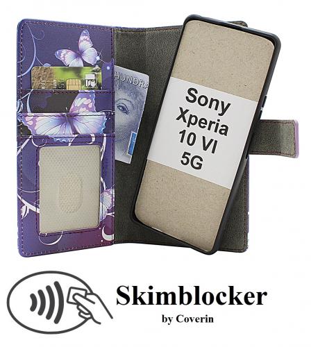 Skimblocker Sony Xperia 10 VI 5G Magnet Lommebok Deksel Design