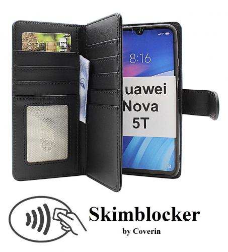 Skimblocker Huawei Nova 5T XL Magnet Lommebok Deksel