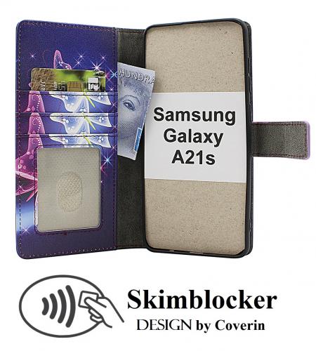 Skimblocker Samsung Galaxy A21s Lommebok Deksel Design