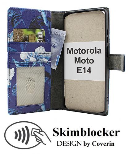 Skimblocker Motorola Moto E14 Lommebok Deksel Design