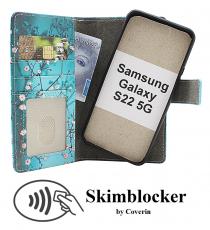 Skimblocker Samsung Galaxy S22 5G Magnet Lommebok Deksel Design