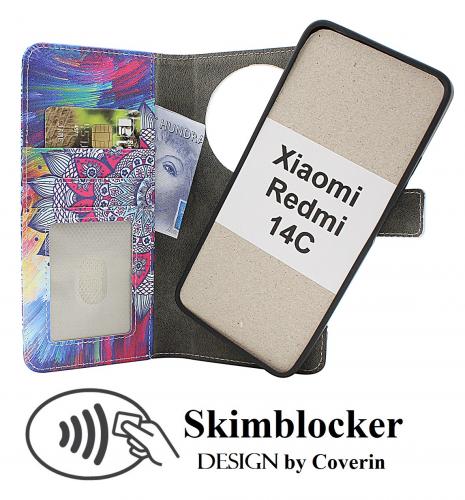 Skimblocker Xiaomi Redmi 14C Magnet Lommebok Deksel Design