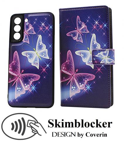 Skimblocker Samsung Galaxy S21 FE 5G Magnet Lommebok Deksel Design