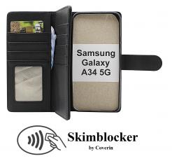 Skimblocker Samsung Galaxy A34 5G XL Lommebok Deksel