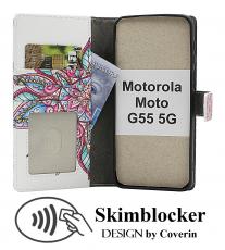 Skimblocker Motorola Moto G55 5G Lommebok Deksel Design