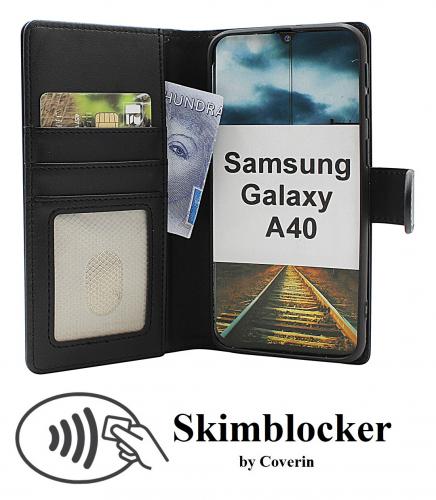 Skimblocker Samsung Galaxy A40 Lommebok Deksel