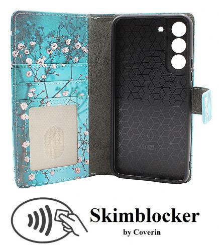 Skimblocker Samsung Galaxy S22 5G Magnet Lommebok Deksel Design