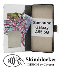 Skimblocker Samsung Galaxy A55 5G Lommebok Deksel Design