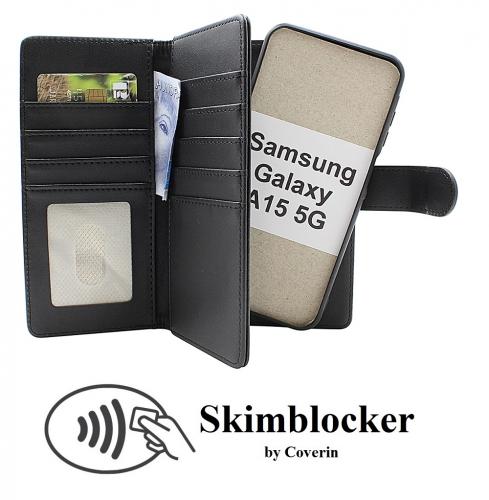 Skimblocker Samsung Galaxy A15 5G XL Magnet Lommebok Deksel