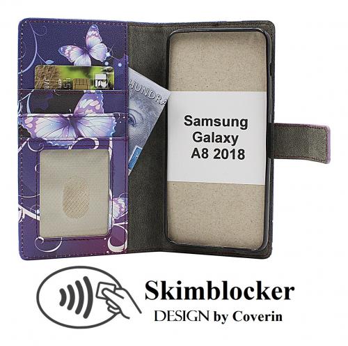 Skimblocker Samsung Galaxy A8 2018 Lommebok Deksel Design