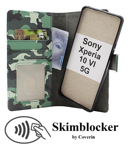 Skimblocker Sony Xperia 10 VI 5G Magnet Lommebok Deksel Design