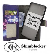 Skimblocker Samsung Galaxy S21 5G Magnet Lommebok Deksel Design