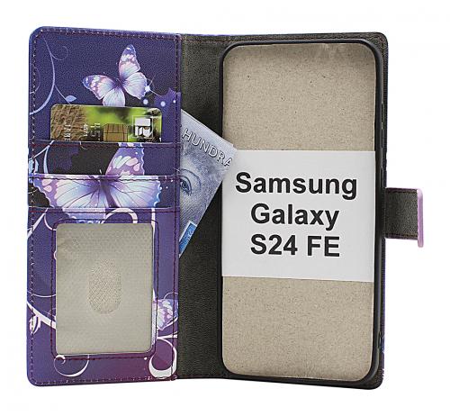 Skimblocker Samsung Galaxy S24 FE Magnet Lommebok Deksel Design