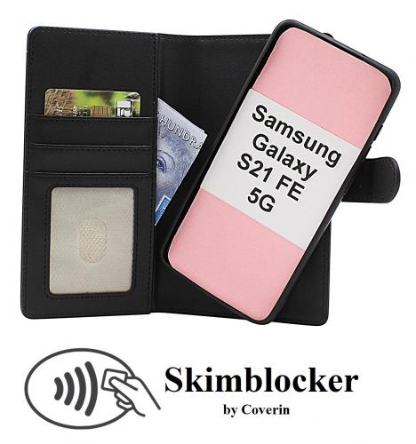 Skimblocker Samsung Galaxy S21 FE 5G Magnet Lommebok Deksel