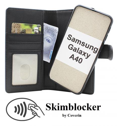 Skimblocker Samsung Galaxy A40 Magnet Lommebok Deksel