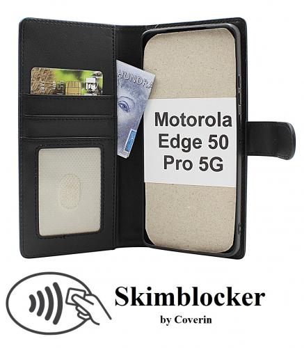 Skimblocker Motorola Edge 50 Pro 5G Magnet Lommebok Deksel