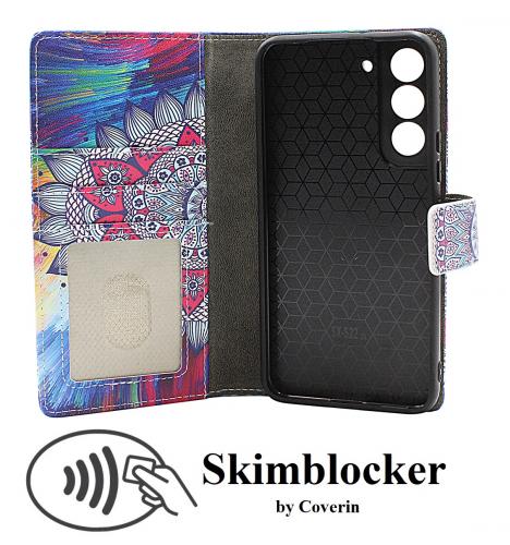 Skimblocker Samsung Galaxy S22 5G Magnet Lommebok Deksel Design