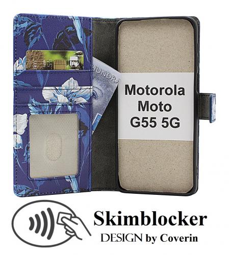 Skimblocker Motorola Moto G55 5G Lommebok Deksel Design