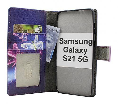 Skimblocker Samsung Galaxy S21 5G Lommebok Deksel Design