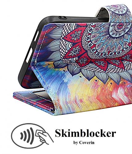 Skimblocker Samsung Galaxy S22 5G Magnet Lommebok Deksel Design