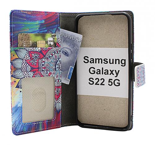 Skimblocker Samsung Galaxy S22 5G Magnet Lommebok Deksel Design