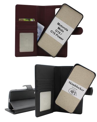 Skimblocker Motorola Moto G15 / G15 Power Magnet Lommebok Deksel