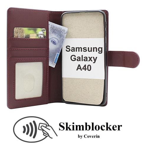 Skimblocker Samsung Galaxy A40 Magnet Lommebok Deksel
