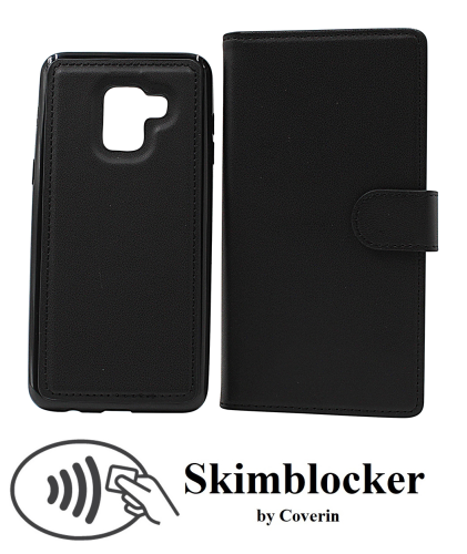 Skimblocker Samsung Galaxy A8 2018 (A530FD) Magnet Lommebok Deksel