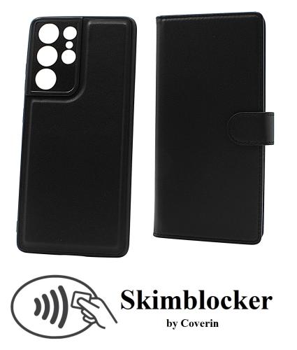 Skimblocker Samsung Galaxy S21 Ultra 5G Magnet Lommebok Deksel