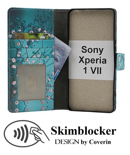 Skimblocker Sony Xperia 1 VII Lommebok Deksel Design