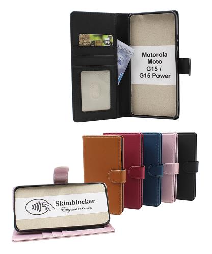 Skimblocker Motorola Moto G15 / G15 Power Lommebok Deksel