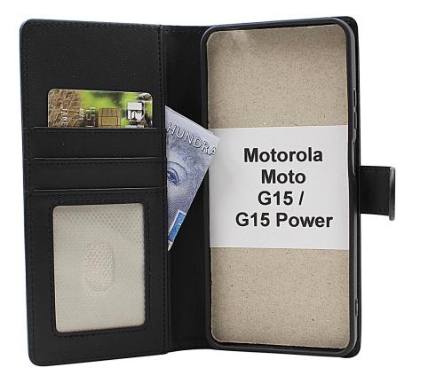 Skimblocker Motorola Moto G15 / G15 Power Lommebok Deksel