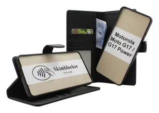 Skimblocker Motorola Moto G17 / G17 Power Magnet Lommebok Deksel