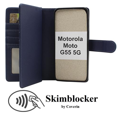 Skimblocker Motorola Moto G55 5G XL Magnet Lommebok Deksel