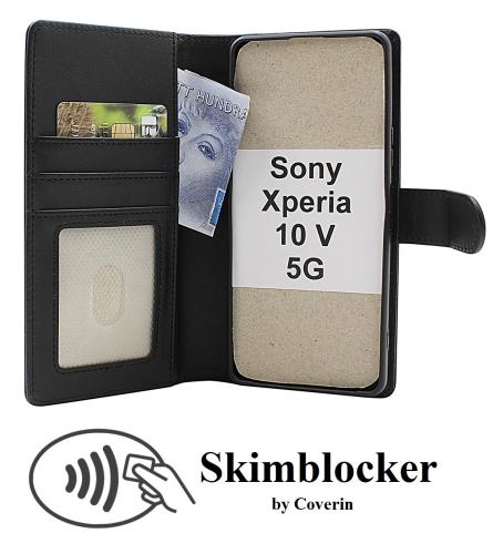 Skimblocker Sony Xperia 10 V 5G Magnet Lommebok Deksel