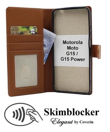 Skimblocker Motorola Moto G15 / G15 Power Lommebok Deksel