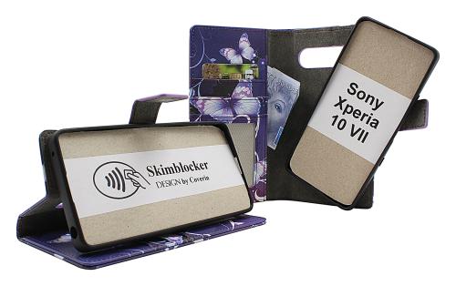 Skimblocker Sony Xperia 10 VII Magnet Lommebok Deksel Design