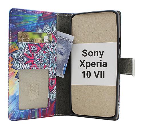 Skimblocker Sony Xperia 10 VII Magnet Lommebok Deksel Design