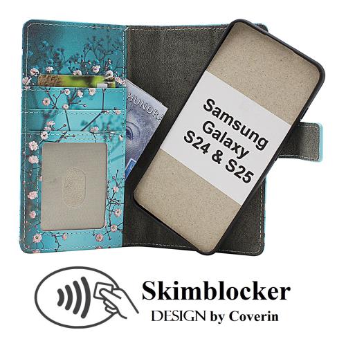 Skimblocker Samsung Galaxy S25 Magnet Lommebok Deksel Design