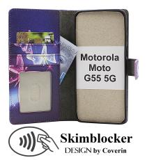 Skimblocker Motorola Moto G55 5G Lommebok Deksel Design