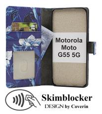 Skimblocker Motorola Moto G55 5G Lommebok Deksel Design