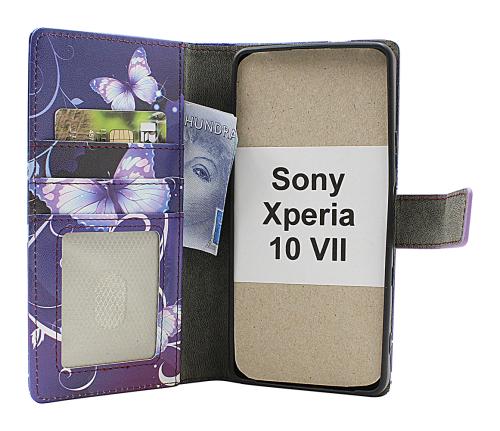 Skimblocker Sony Xperia 10 VII Magnet Lommebok Deksel Design