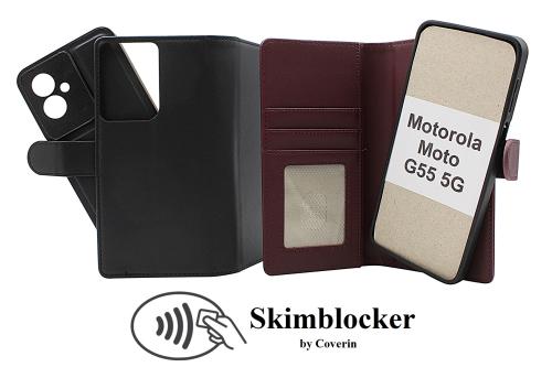 Skimblocker Motorola Moto G55 5G Magnet Lommebok Deksel