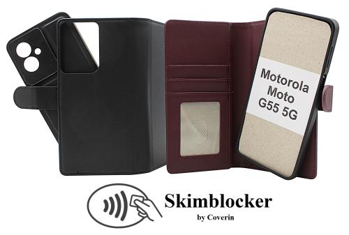 Skimblocker Motorola Moto G55 5G Magnet Lommebok Deksel