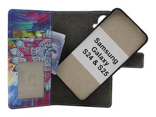 Skimblocker Samsung Galaxy S24 / S25 Magnet Lommebok Deksel Design