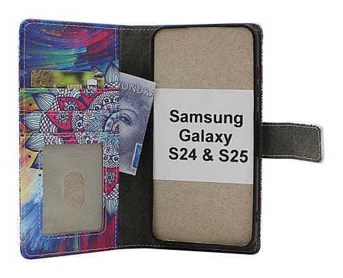 Skimblocker Samsung Galaxy S24 / S25 Magnet Lommebok Deksel Design