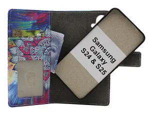 Skimblocker Samsung Galaxy S24 / S25 Magnet Lommebok Deksel Design