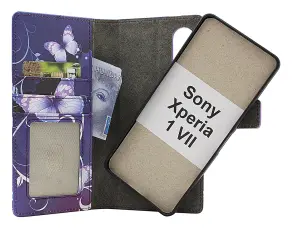 Skimblocker Sony Xperia 1 VII Magnet Lommebok Deksel Design