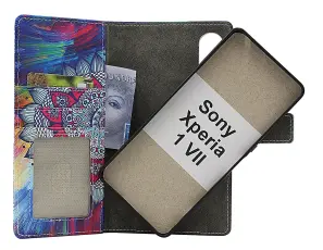 Skimblocker Sony Xperia 1 VII Magnet Lommebok Deksel Design